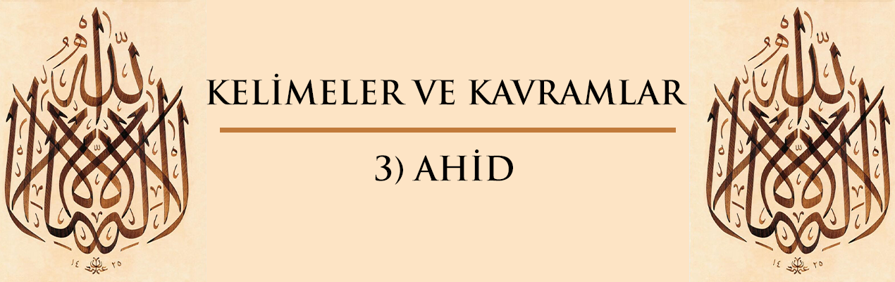 Kelimeler ve Kavramlar | 3) AHİD