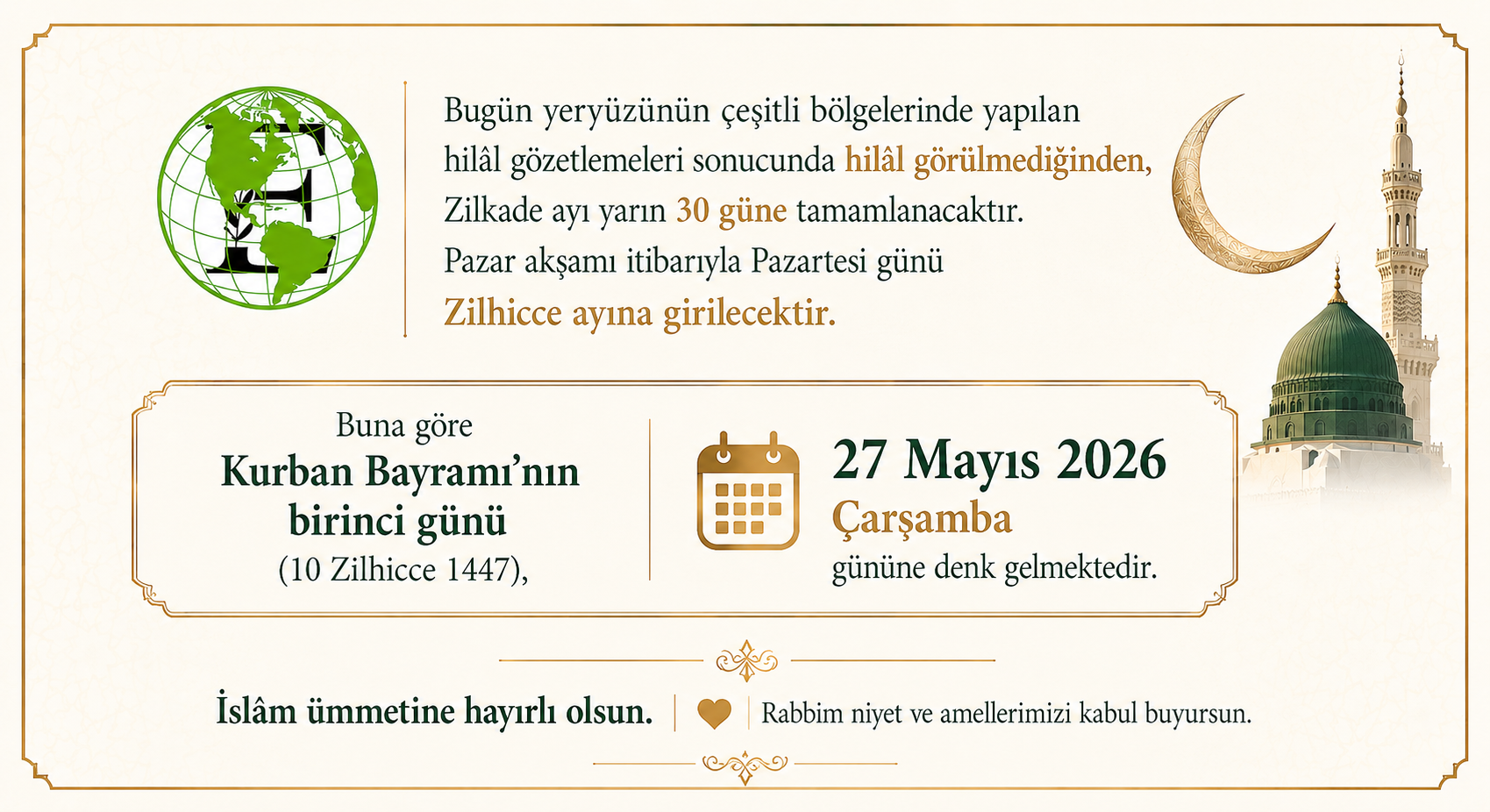 Zilhicce Hilali Görüldü mü?